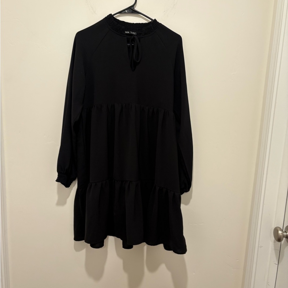 SHEIN Black Long Sleeve Dress